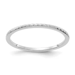 1.2mm 14k White Gold Twisted Pattern Stackable Band