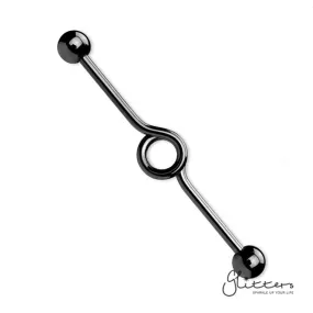 14GA Surgical Steel Looped Industrial Barbells - Black