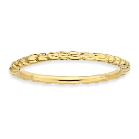 1.5mm Stackable 14K Yellow Gold Plated Silver Band