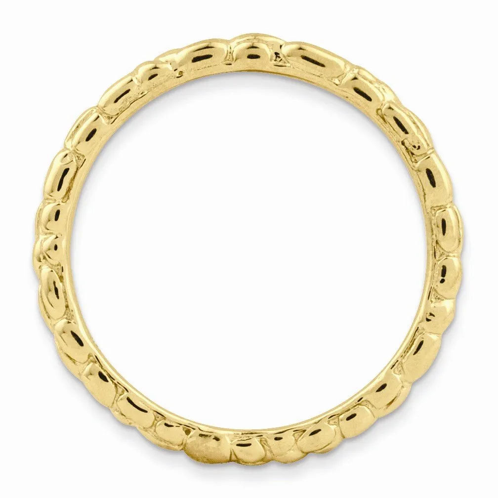 1.5mm Stackable 14K Yellow Gold Plated Silver Band