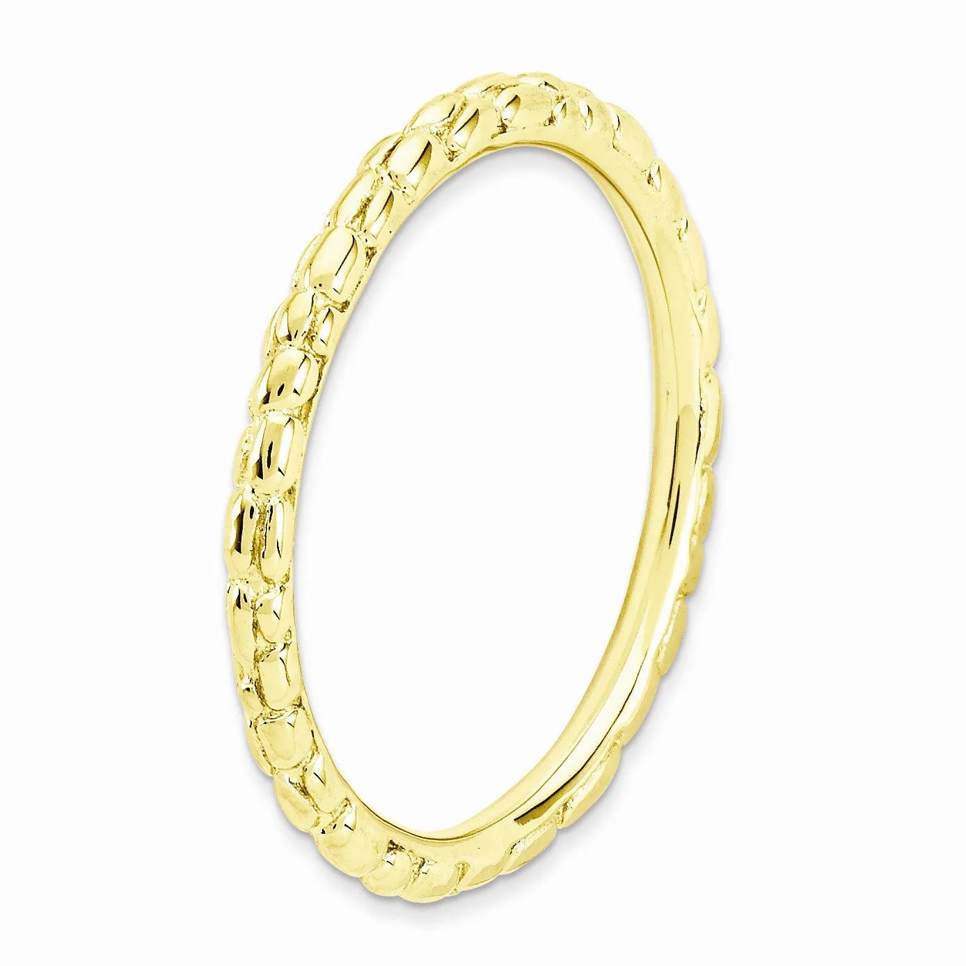 1.5mm Stackable 14K Yellow Gold Plated Silver Band