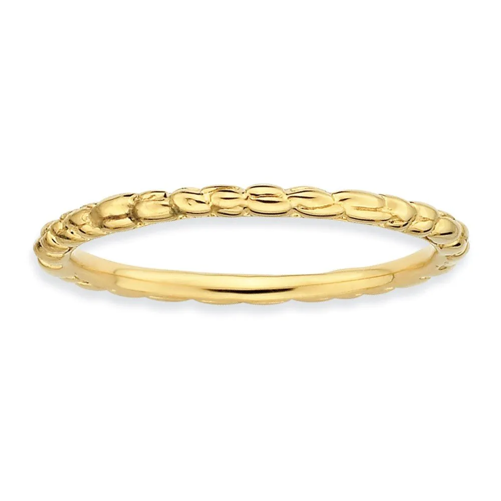 1.5mm Stackable 14K Yellow Gold Plated Silver Band