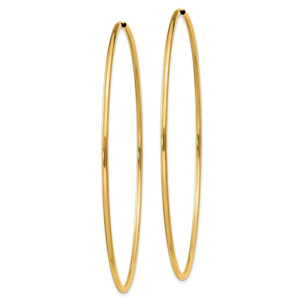 1.5mm x 64mm 14k Yellow Gold Polished Round Endless Hoop Earrings