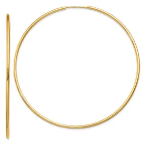 1.5mm x 64mm 14k Yellow Gold Polished Round Endless Hoop Earrings