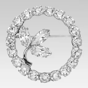 1928 Jewelry Austrian Crystal Leaf Pin