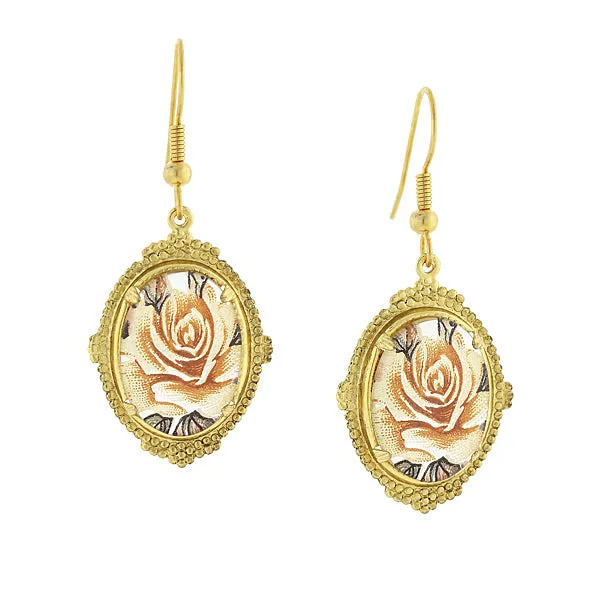 1928 Jewelry Classic Floral Oval Drop Earrings