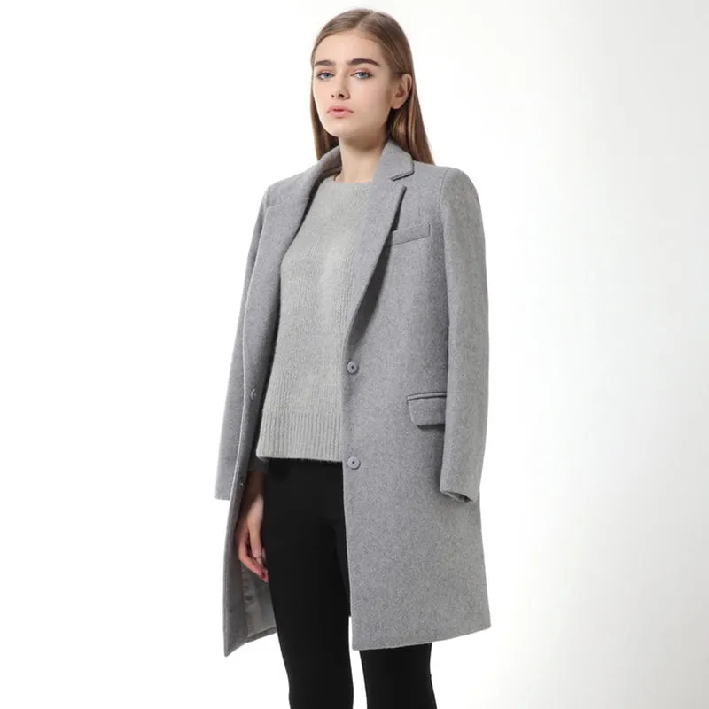 2017 Hot Sale Woman Wool Coat High Quality Winter Jacket Women Slim Woolen Long Cashmere Coats Cardigan Jackets Elegant Blend