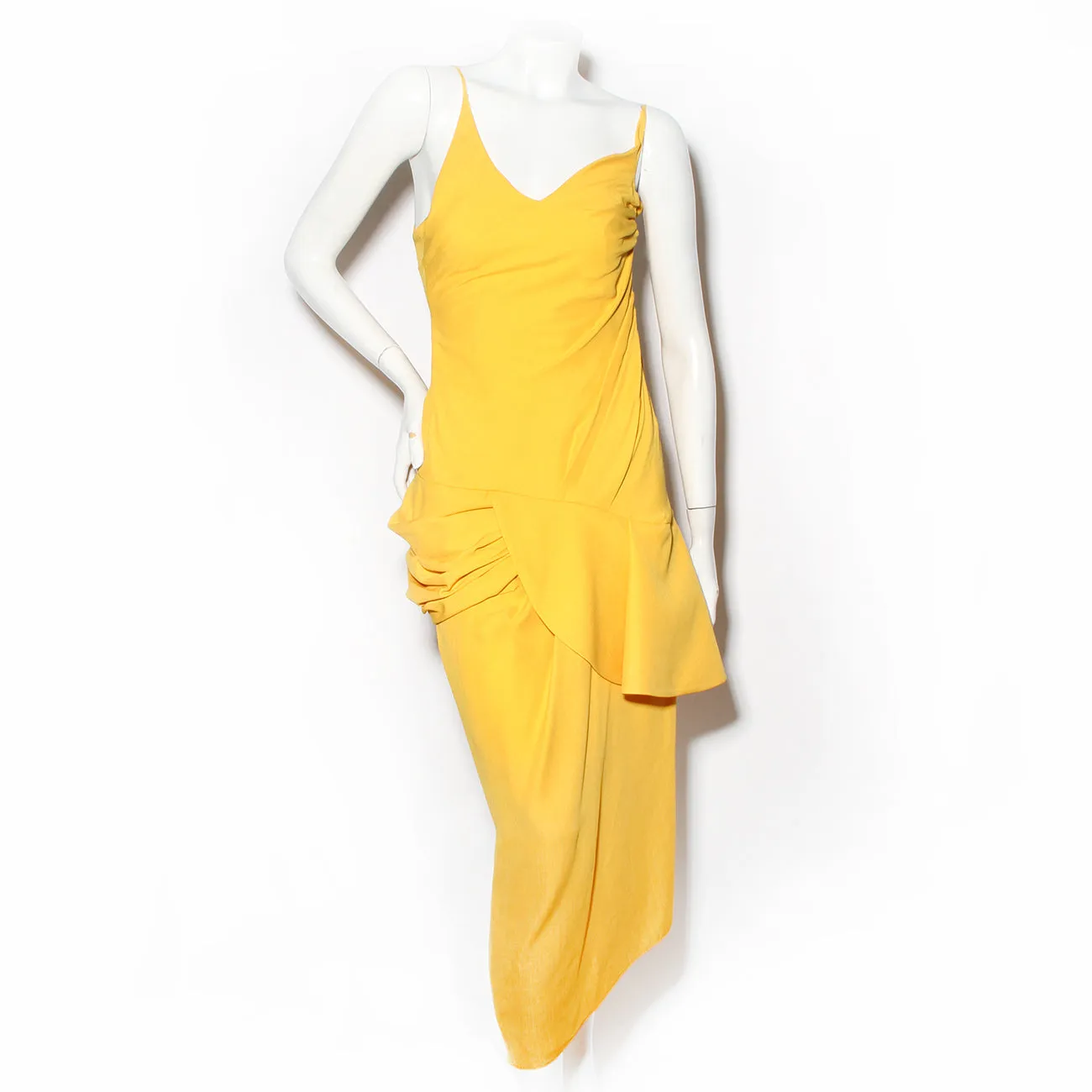 2018 Yellow Viscose Blend La Bomba Dress