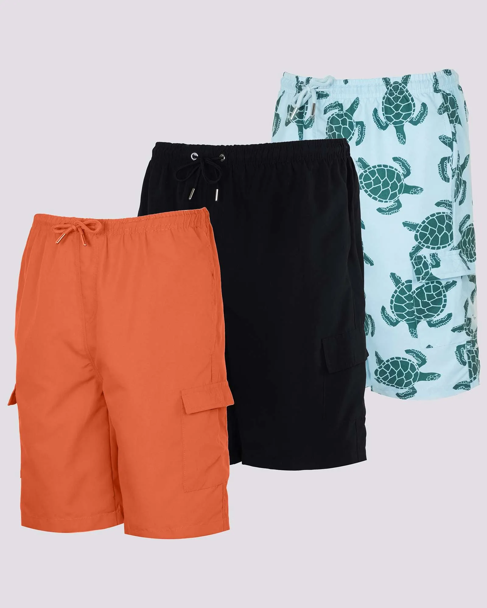 3 Pack: Boys' Swim Trunks with Cargo Pockets