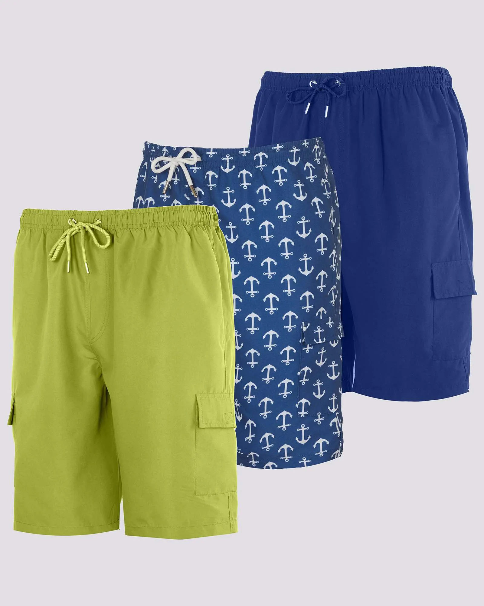 3 Pack: Boys' Swim Trunks with Cargo Pockets