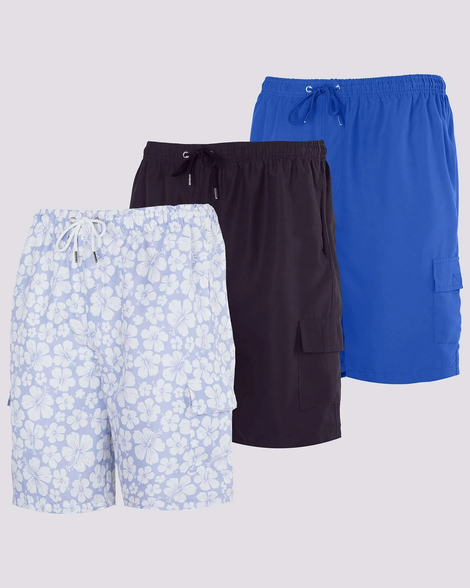 3 Pack: Boys' Swim Trunks with Cargo Pockets