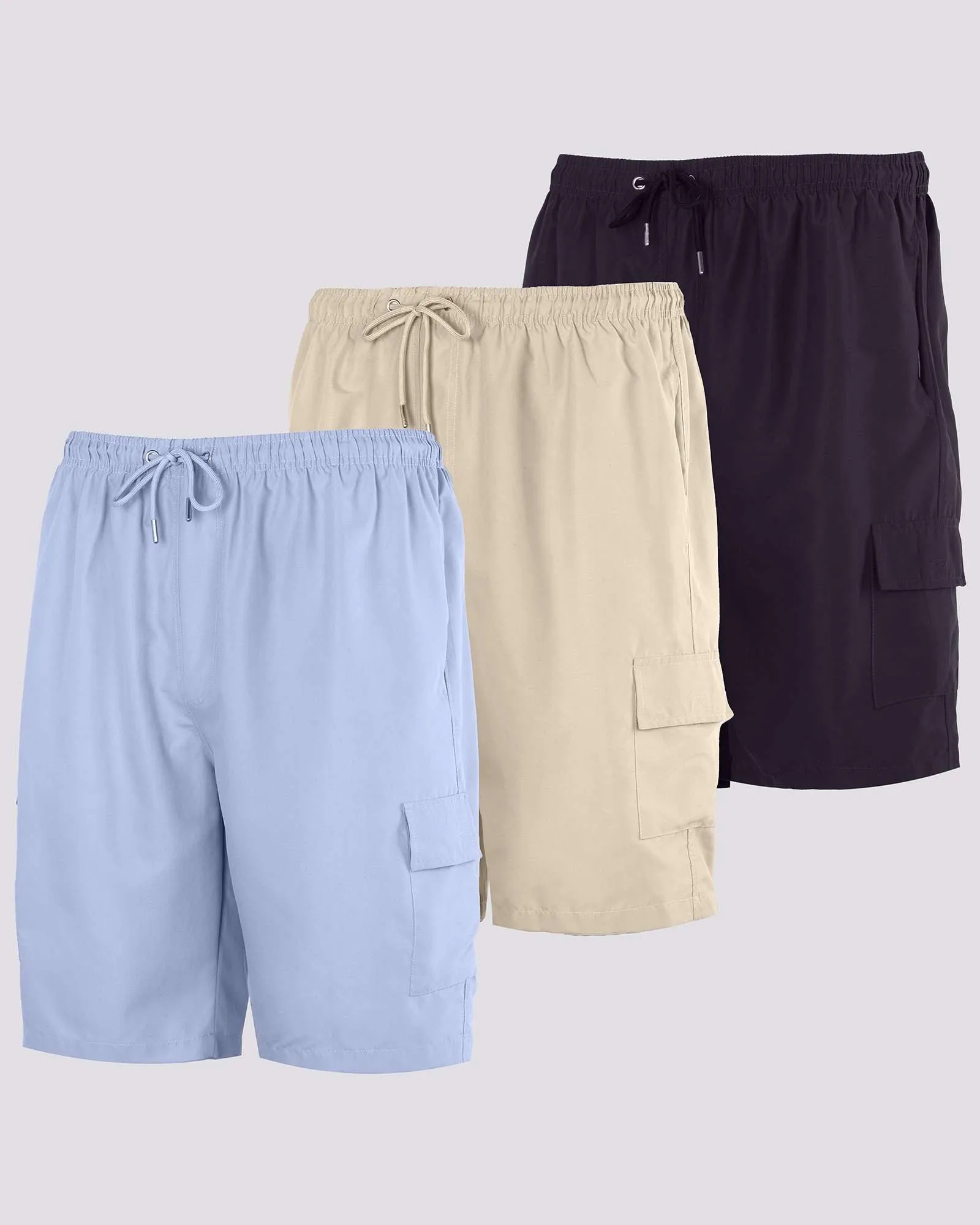 3 Pack: Boys' Swim Trunks with Cargo Pockets