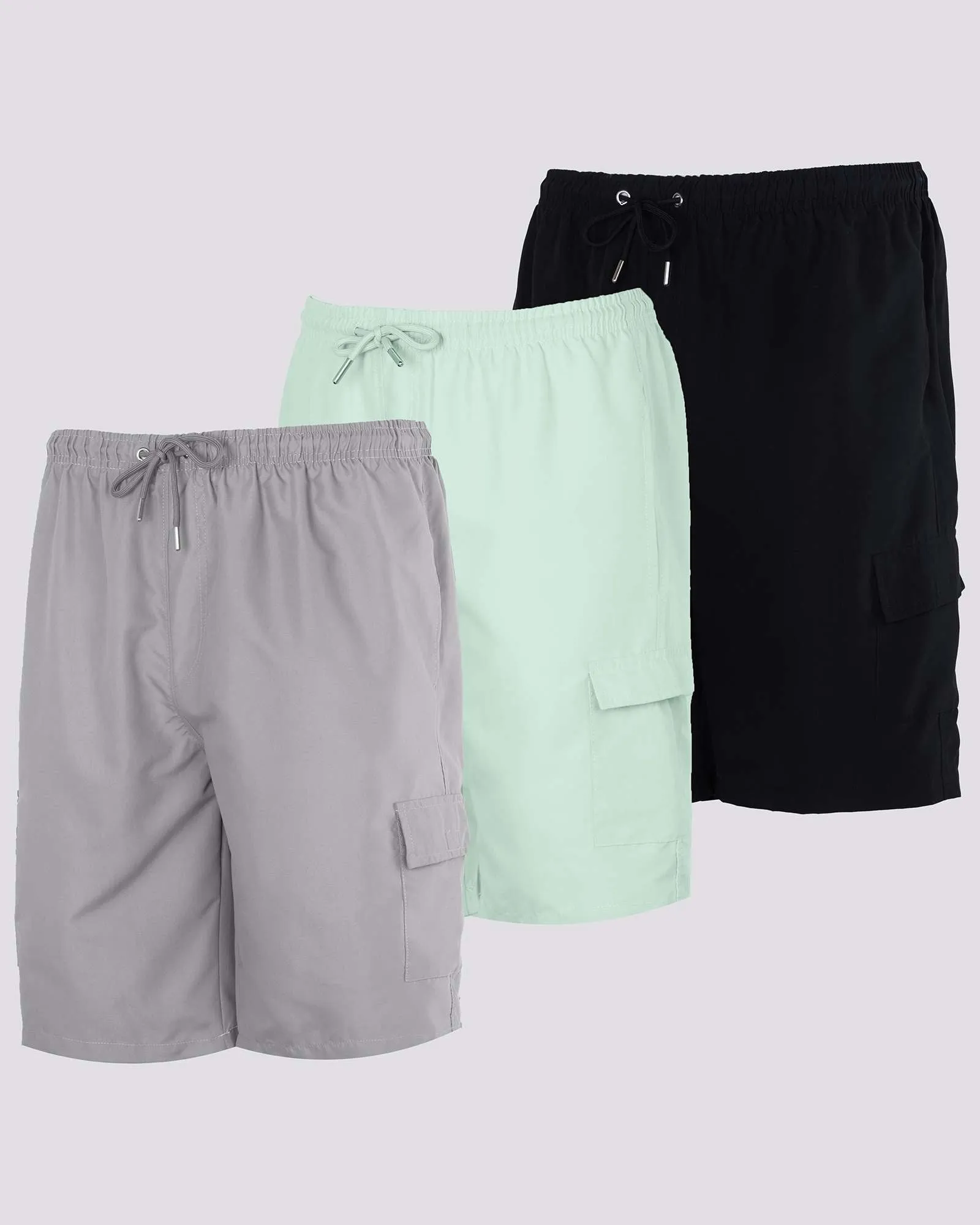 3 Pack: Boys' Swim Trunks with Cargo Pockets