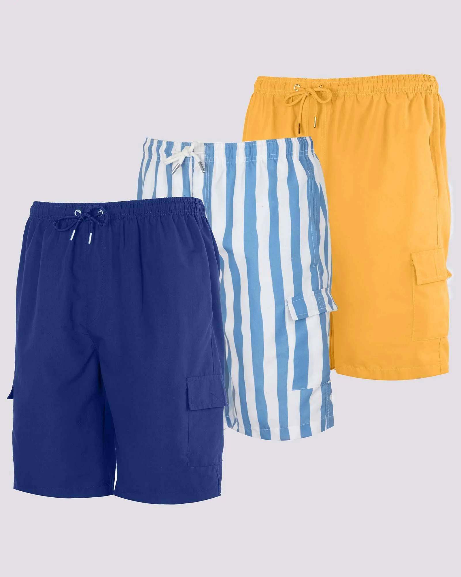 3 Pack: Boys' Swim Trunks with Cargo Pockets