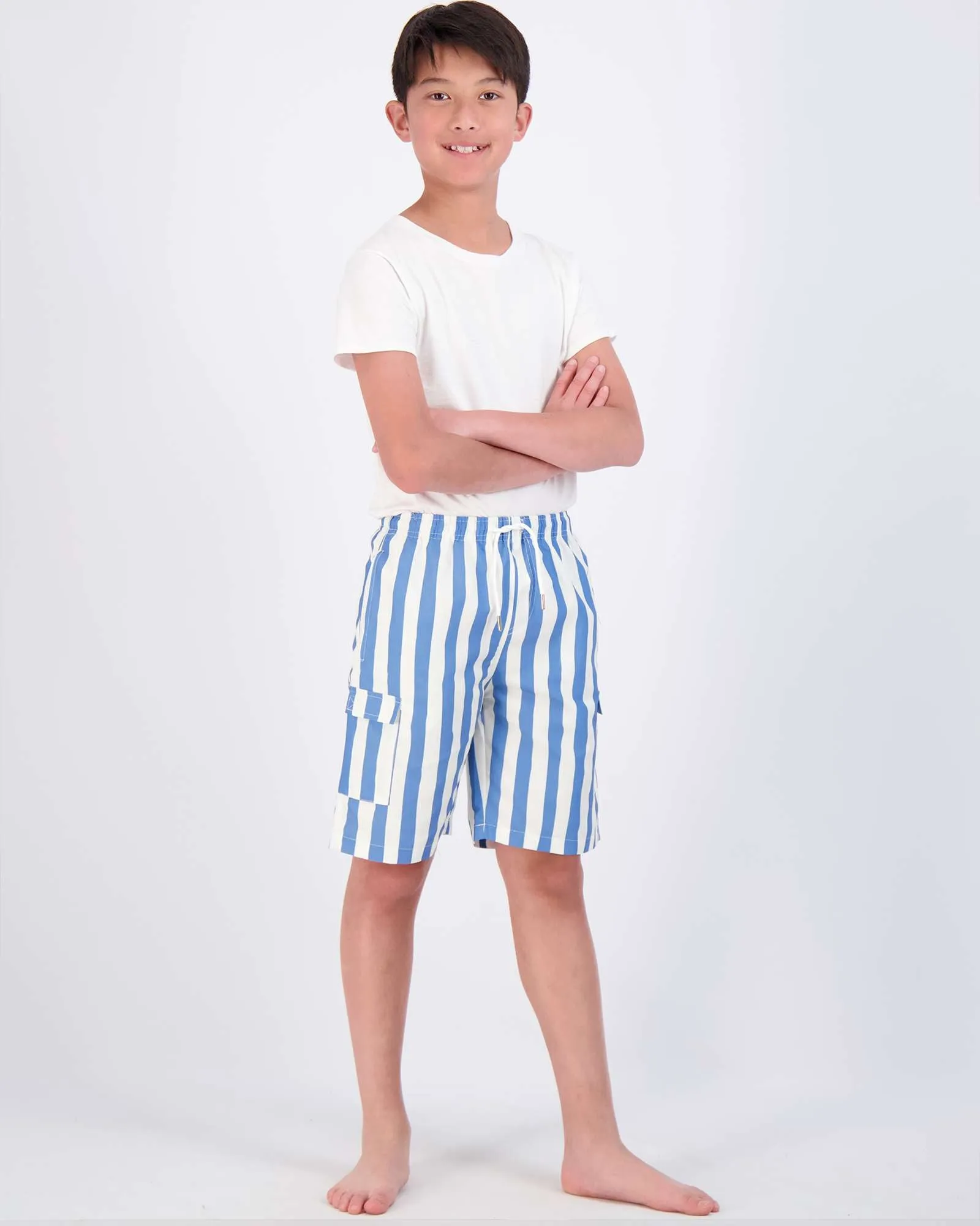 3 Pack: Boys' Swim Trunks with Cargo Pockets