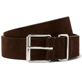 3.5cm Suede Belt (Brown)