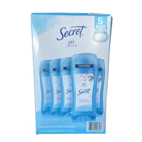 5 Pack Secret Invisible Antiperspirant Deodorant, Powder Fresh, 2.1 Oz EXP 05/24