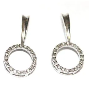 9 Carat White Gold Circle Diamond Earrings