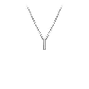 9K White Gold 'I' Initial Adjustable Letter Necklace 38/43cm