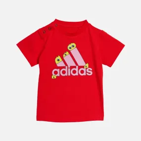 Adidas X Classic Lego Graphic Kids Unisex T-shirt (6-4 Years) -Red