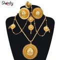 African Gold Set Bridal Jewelry Habasha Style Wedding Pure Gold Color Set