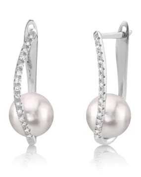 Akoya Pearl & Diamond Eliza Drop Earrings