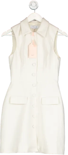 ALB Anne Louise Cream Sleeveless Blazer Mini Dress UK XS