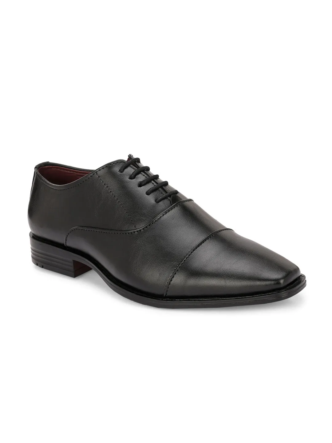 Alberto Torresi Synthetic Black Laceup Formal Shoes