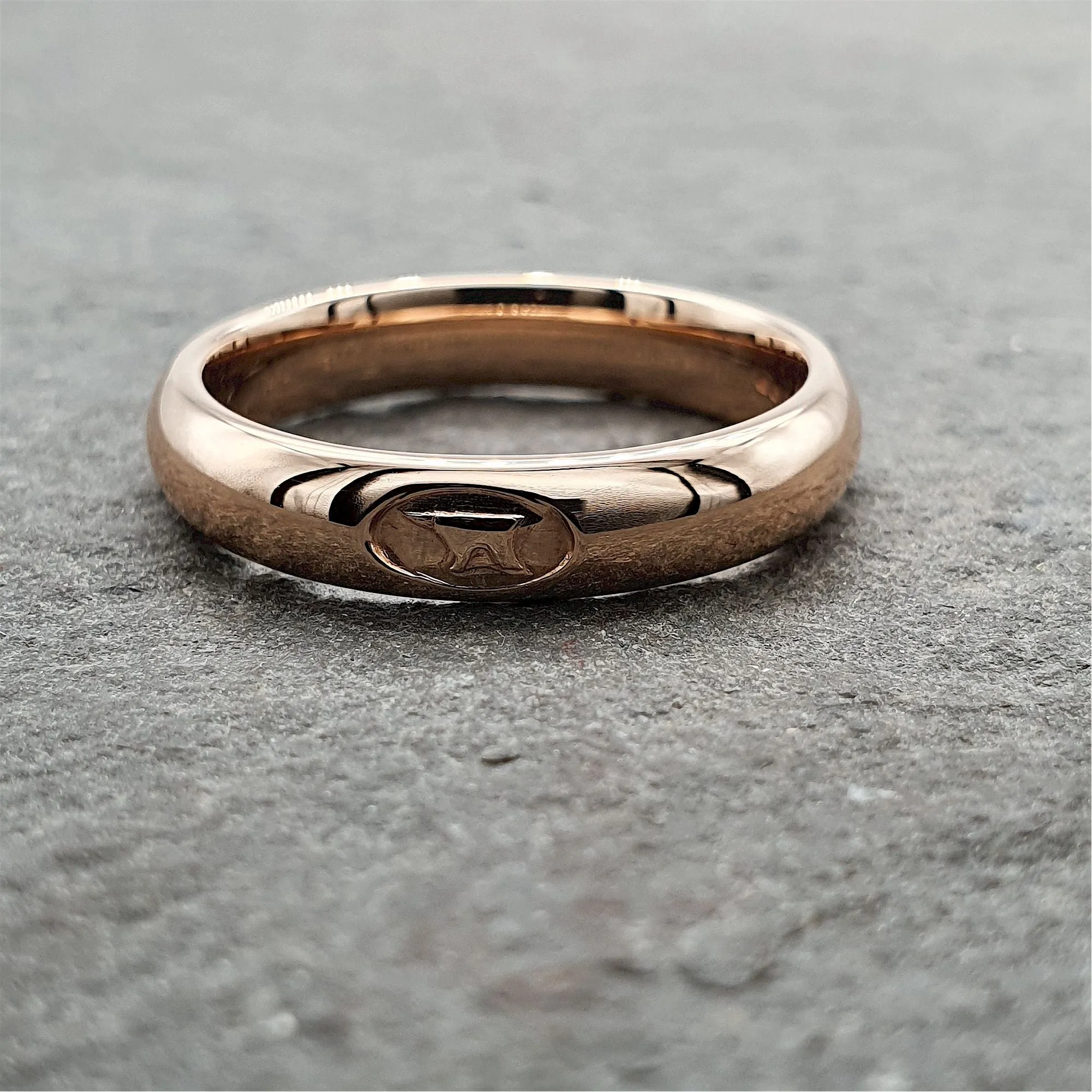 Anvil narrow rose gold wedding ring