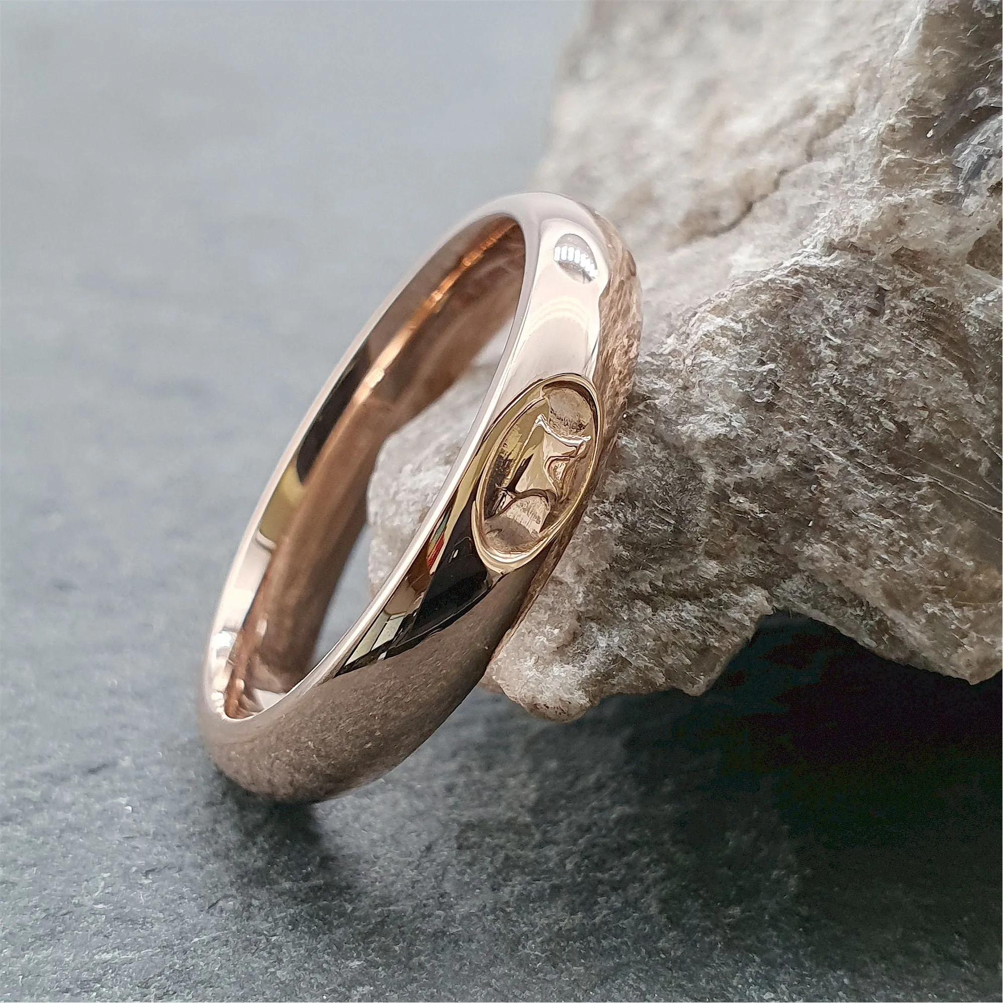 Anvil narrow rose gold wedding ring