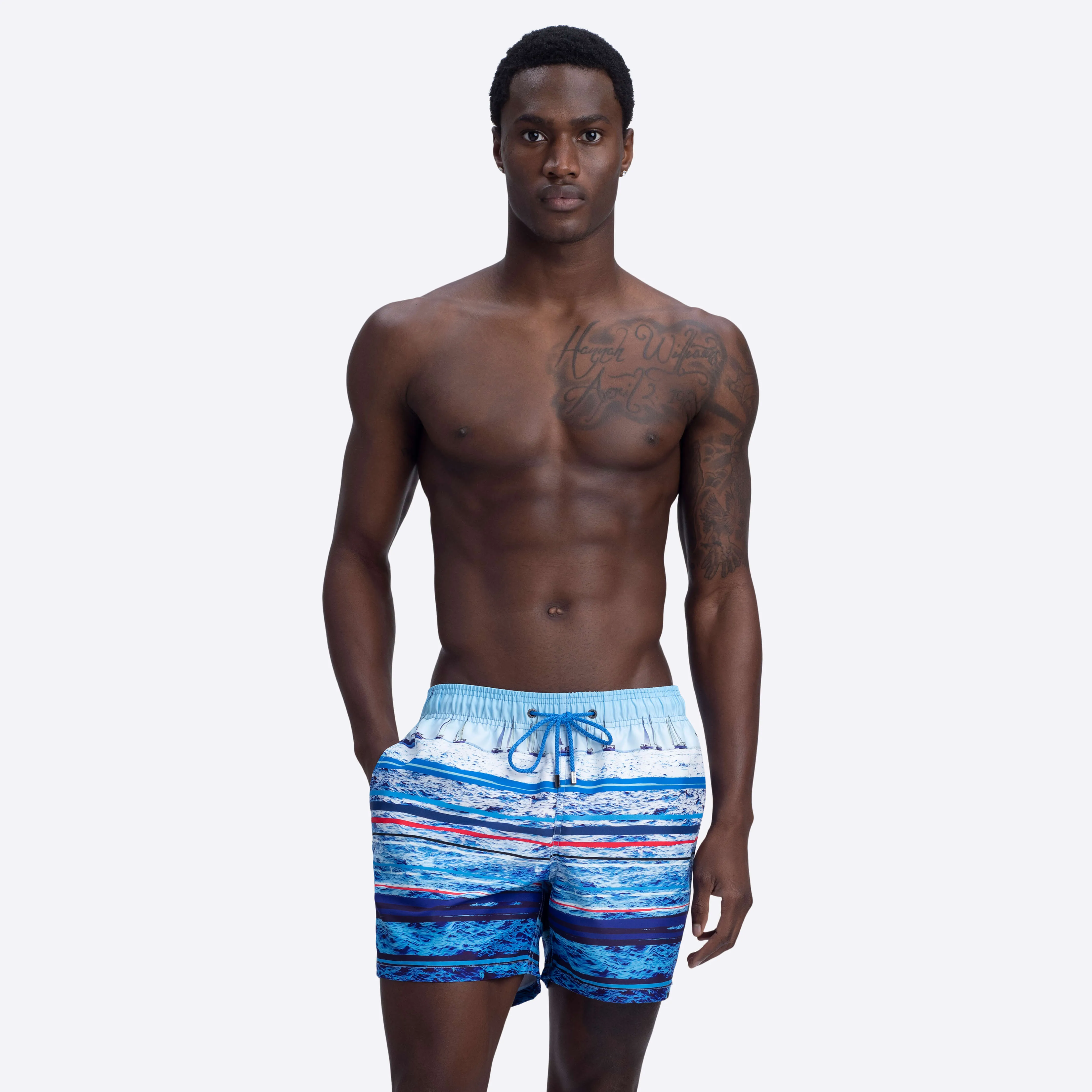 ARCHER Ocean Print Swim Trunks