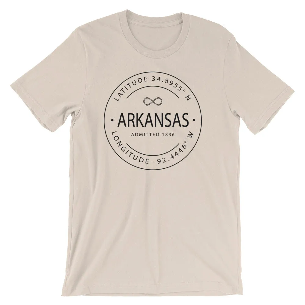 Arkansas - Short-Sleeve Unisex T-Shirt - Latitude & Longitude