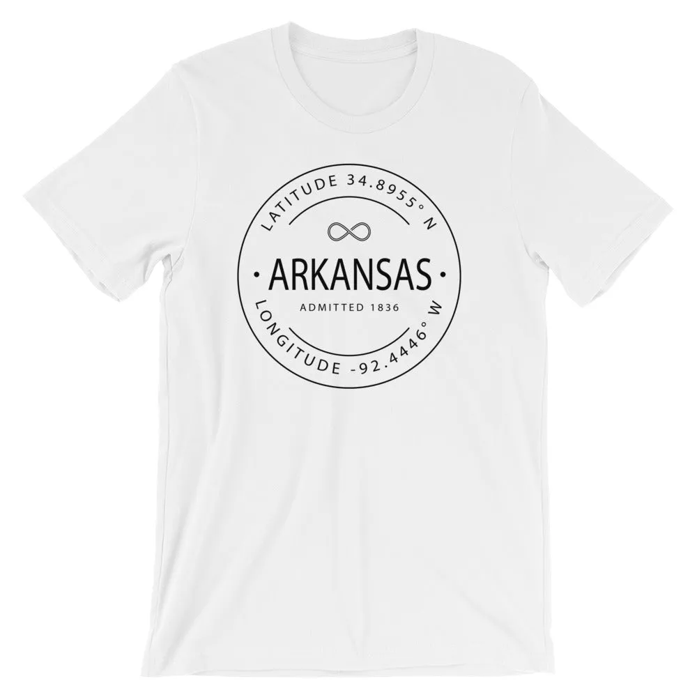 Arkansas - Short-Sleeve Unisex T-Shirt - Latitude & Longitude