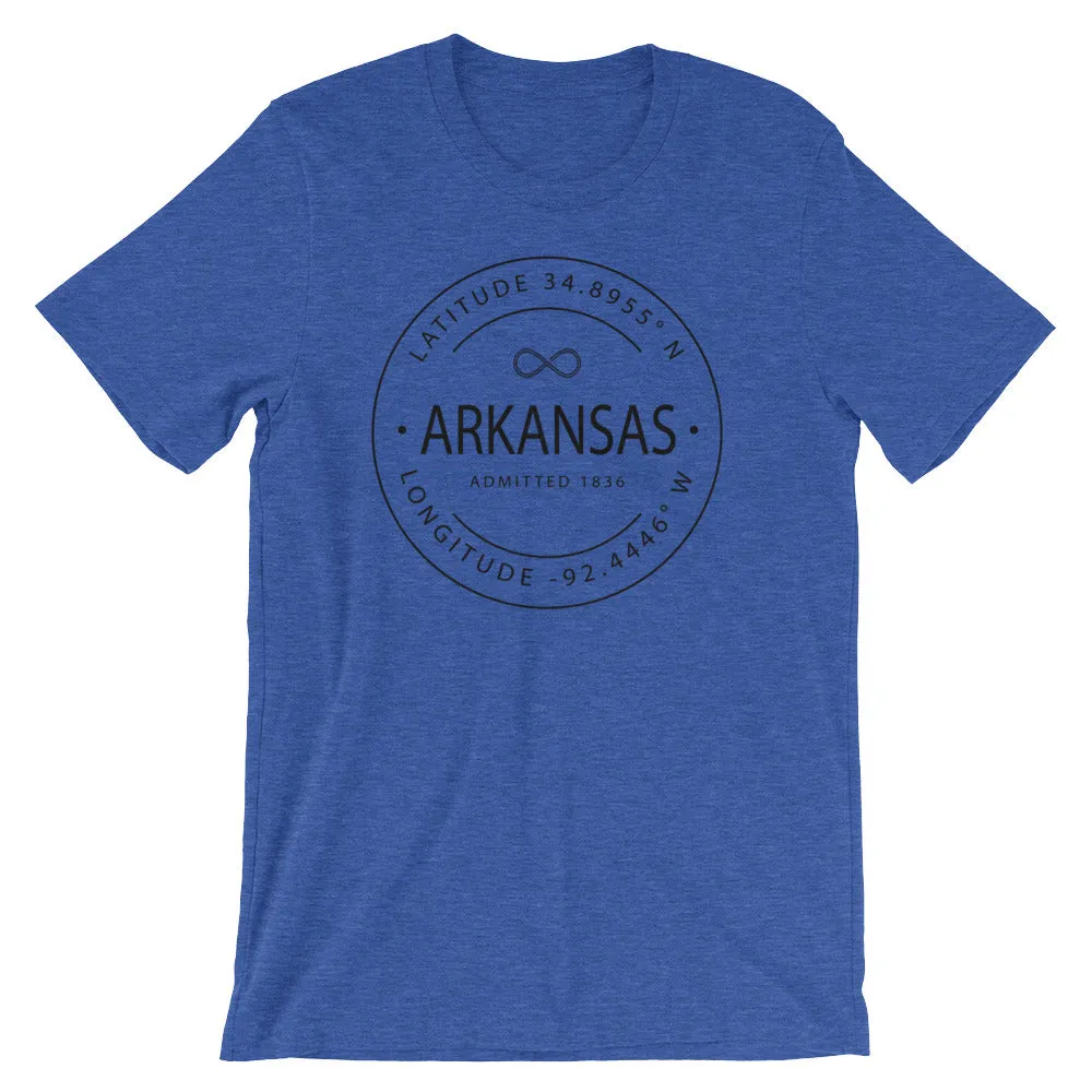 Arkansas - Short-Sleeve Unisex T-Shirt - Latitude & Longitude