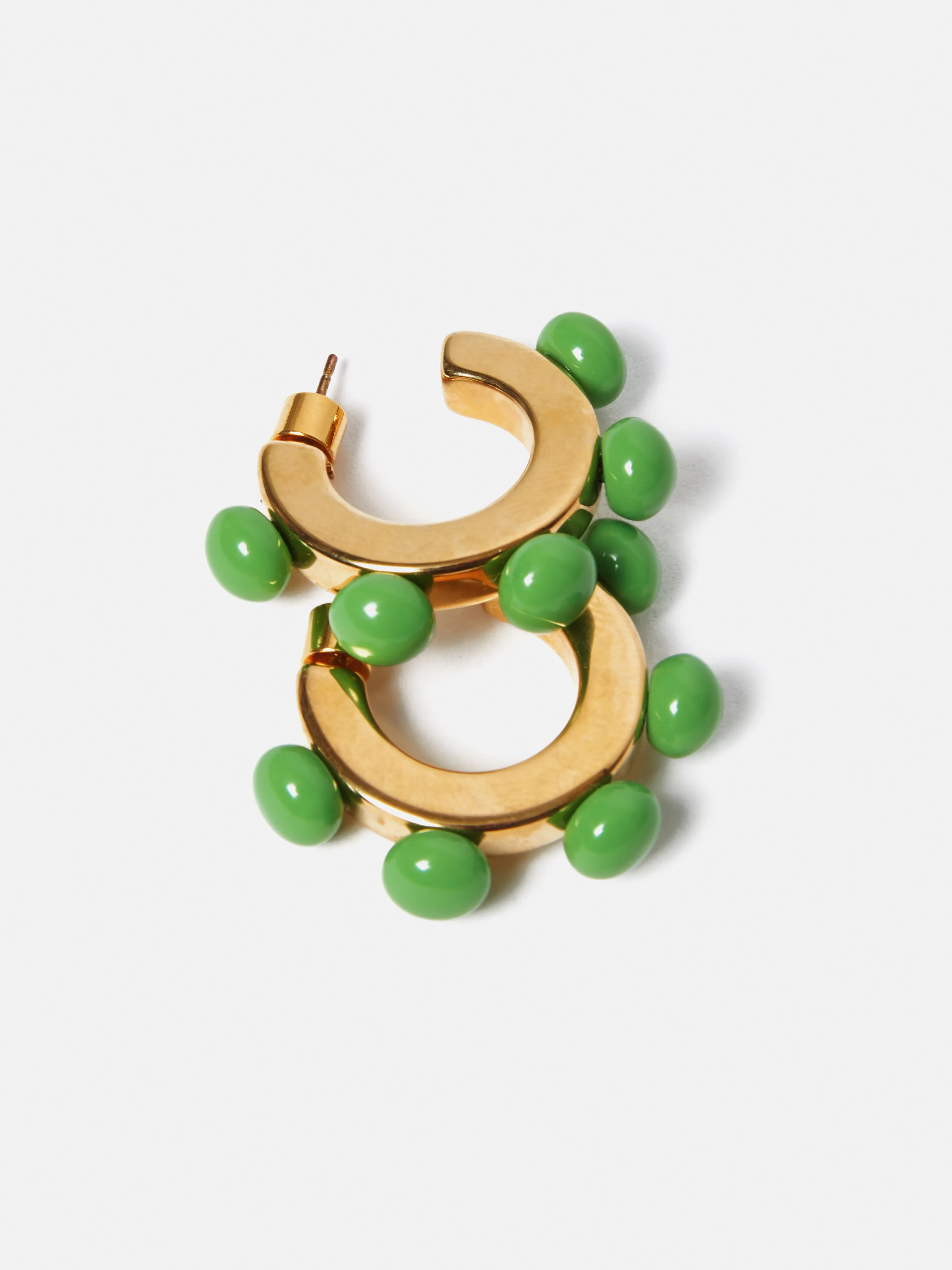 Ball Hoop Earrings | Green