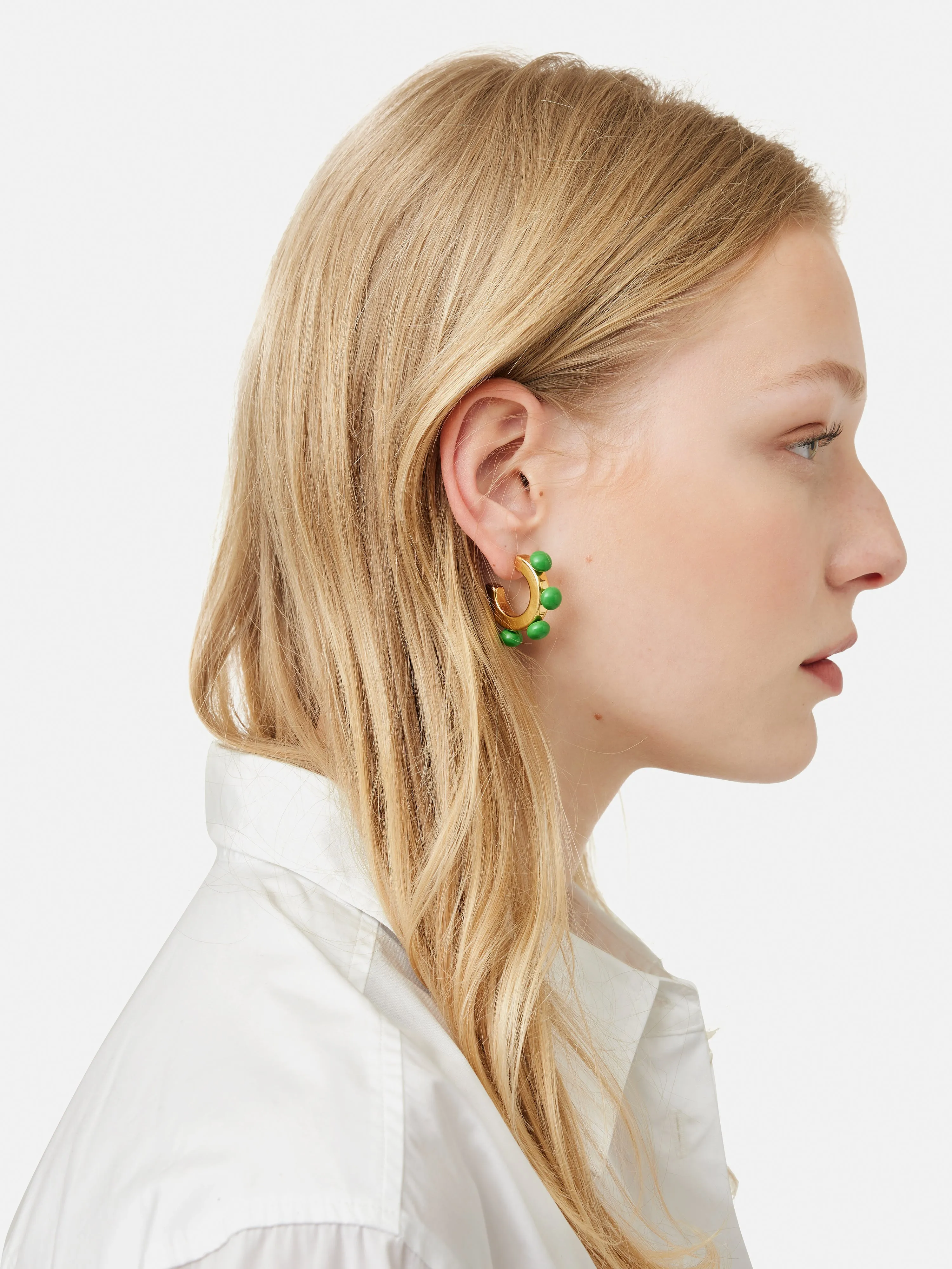 Ball Hoop Earrings | Green