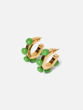 Ball Hoop Earrings | Green