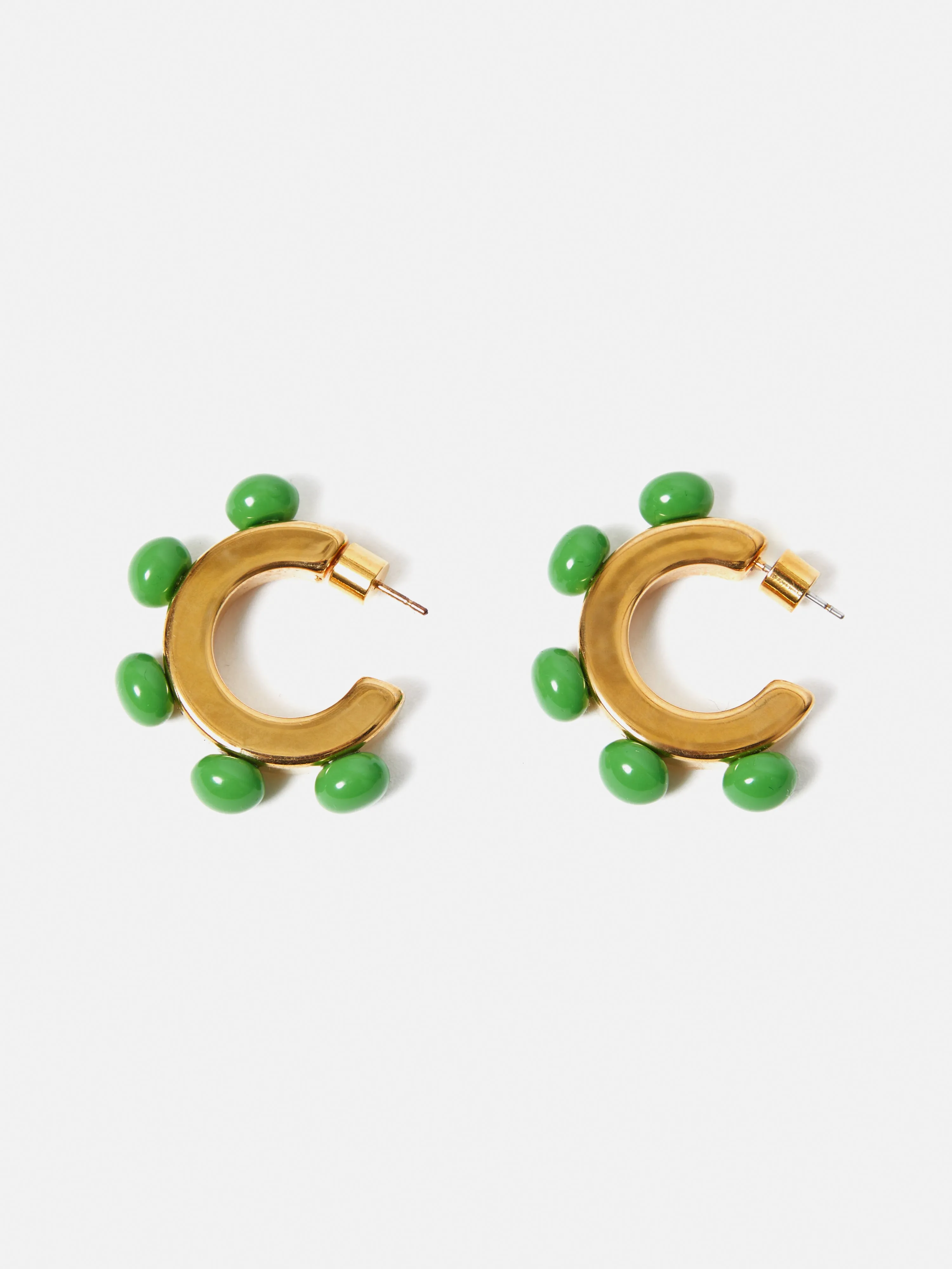 Ball Hoop Earrings | Green