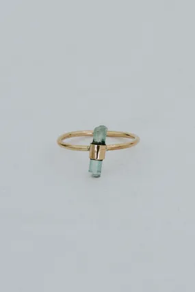 Banded Crystal Ring - Teal Tourmaline