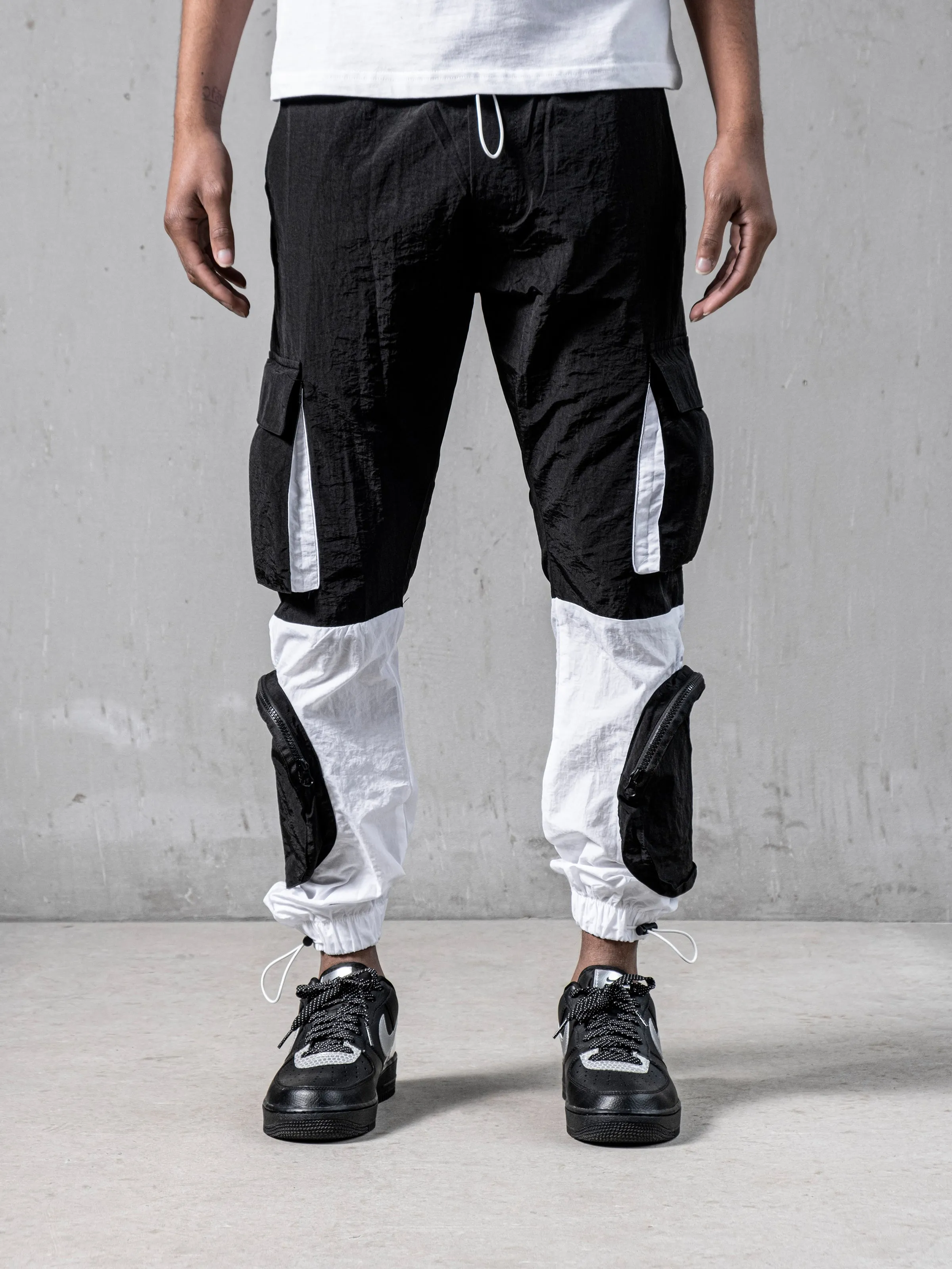 Black & White Parachute Cargos