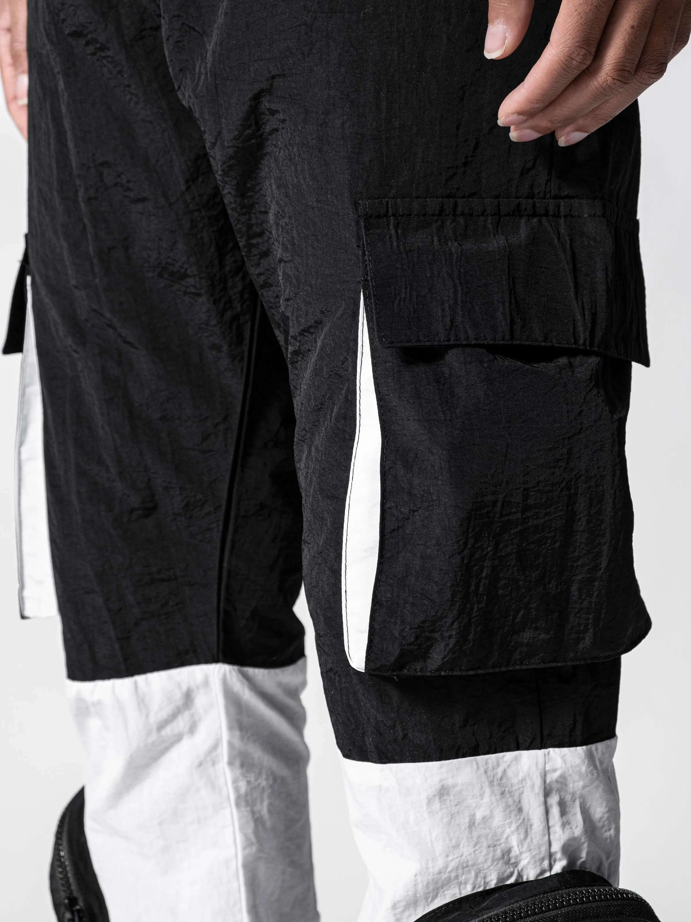 Black & White Parachute Cargos