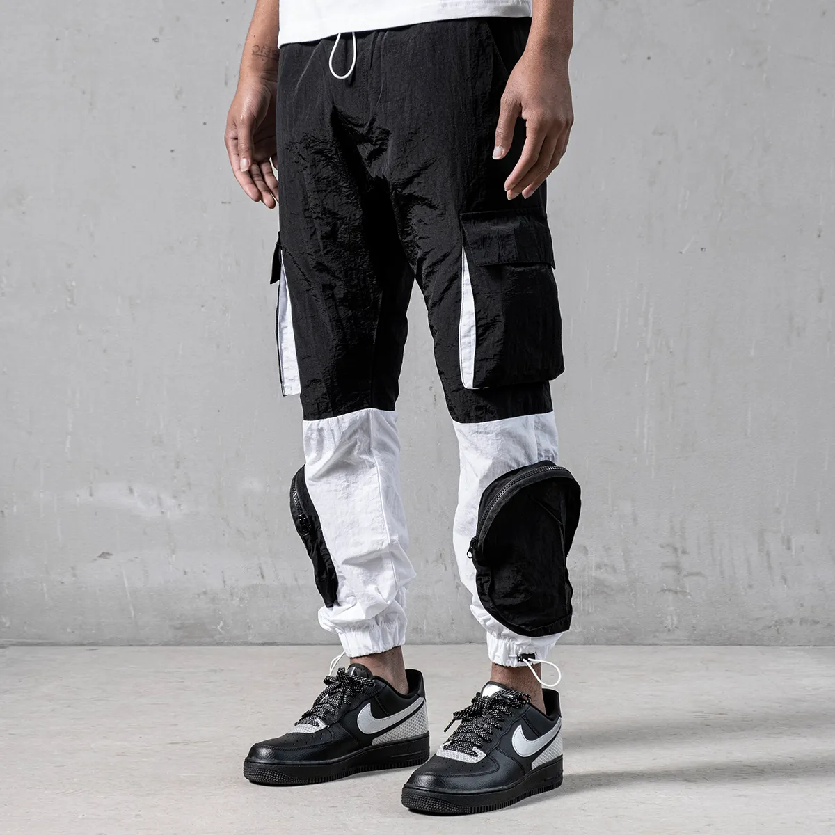 Black & White Parachute Cargos