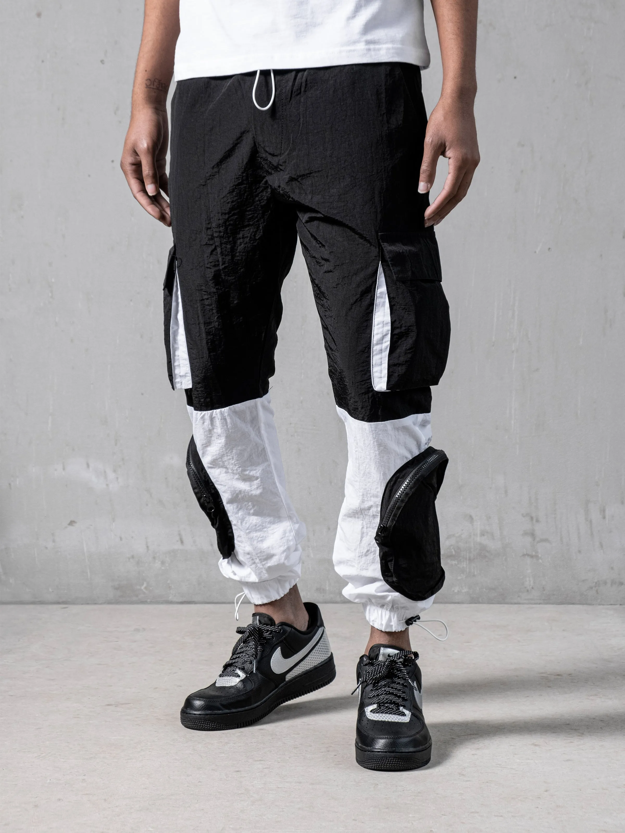 Black & White Parachute Cargos