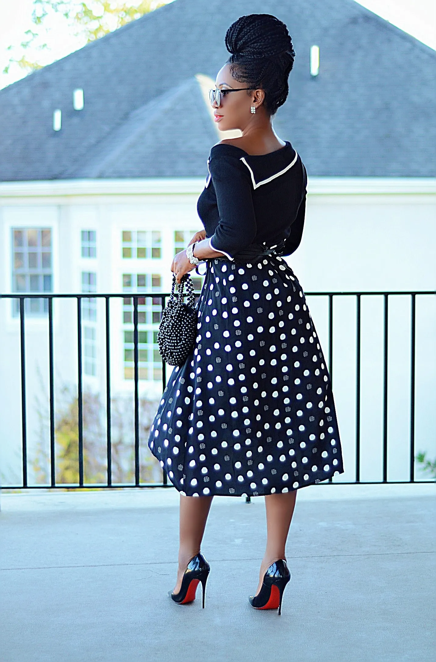 Black and White Polka Dot Skirt