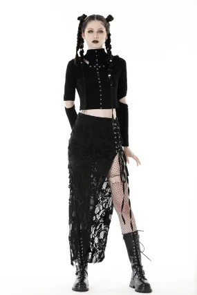 Black Apocalypse Maxi Slit Skirt