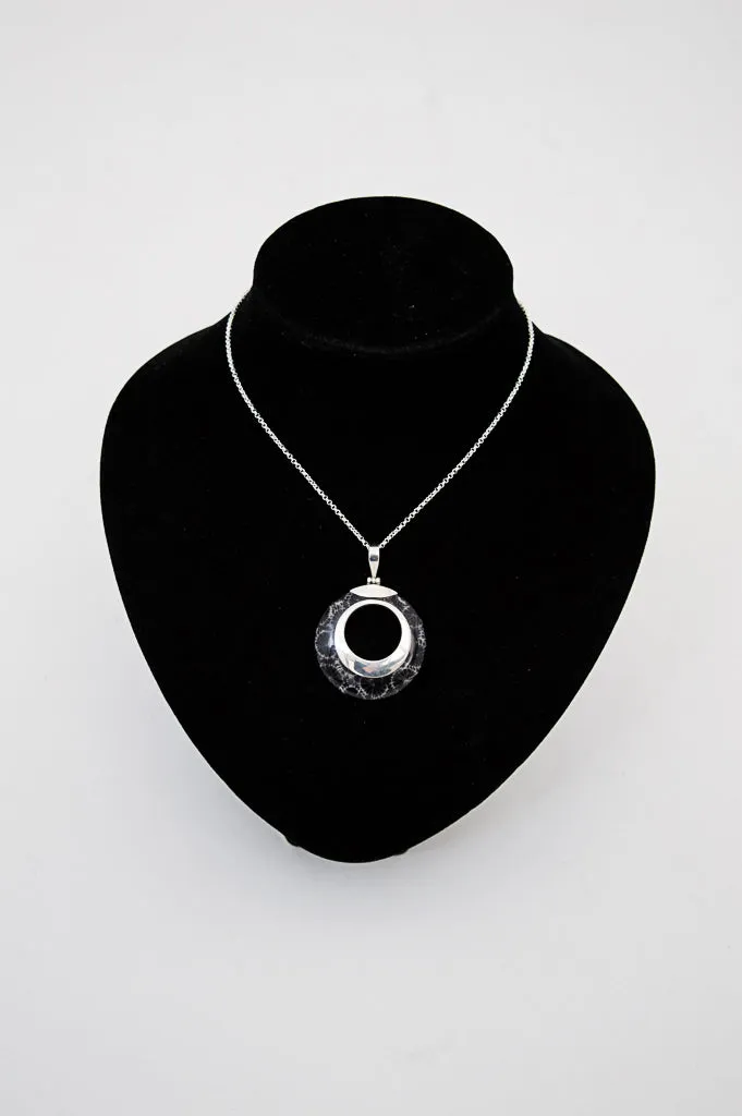 Black Coral Pendant Necklace - 714