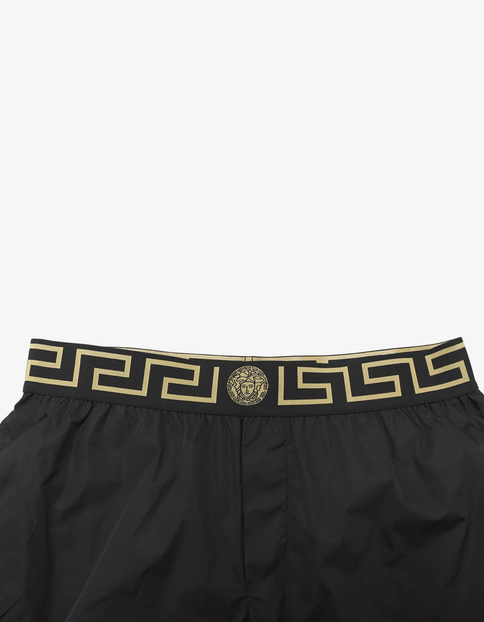 Black Greek Key Short Swim Shorts