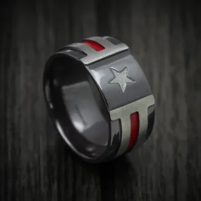 Black Titanium Hero Men's Ring Custom Made Band