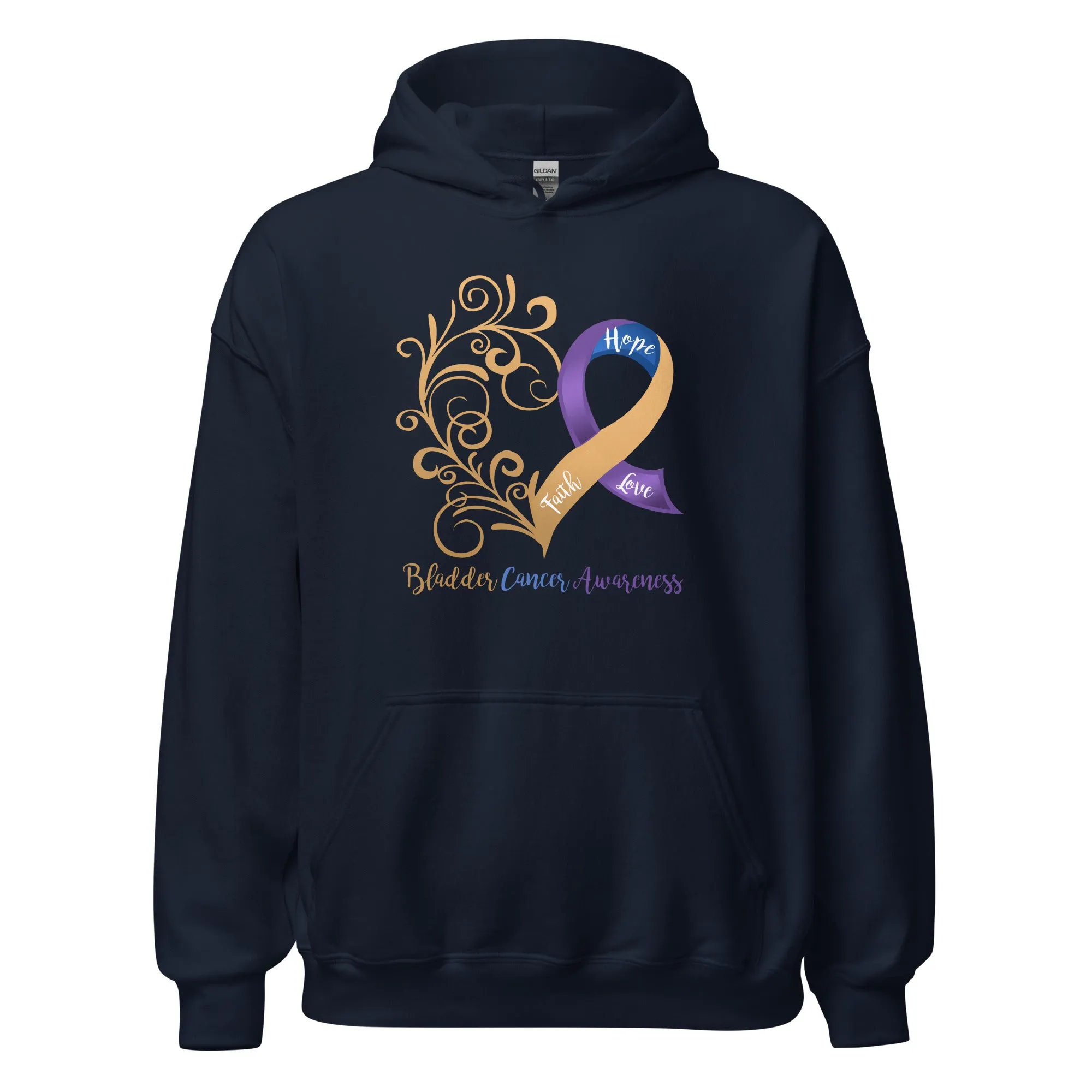 Bladder Cancer Awareness Heart Hoodie - Several Colors Available