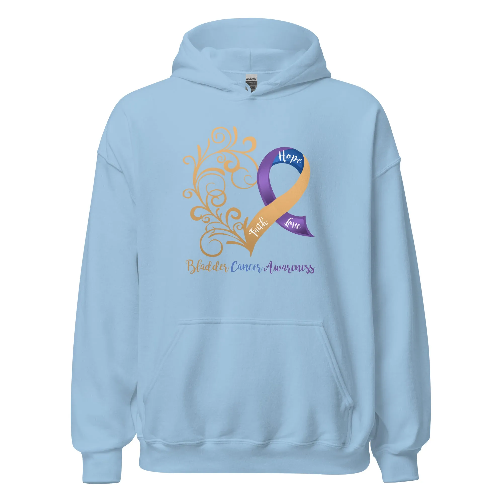 Bladder Cancer Awareness Heart Hoodie - Several Colors Available